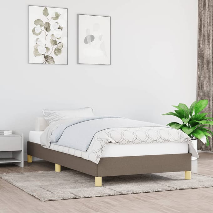 vidaXL - Bedframe - zonder - matras - 90x190 - cm - stof - taupe