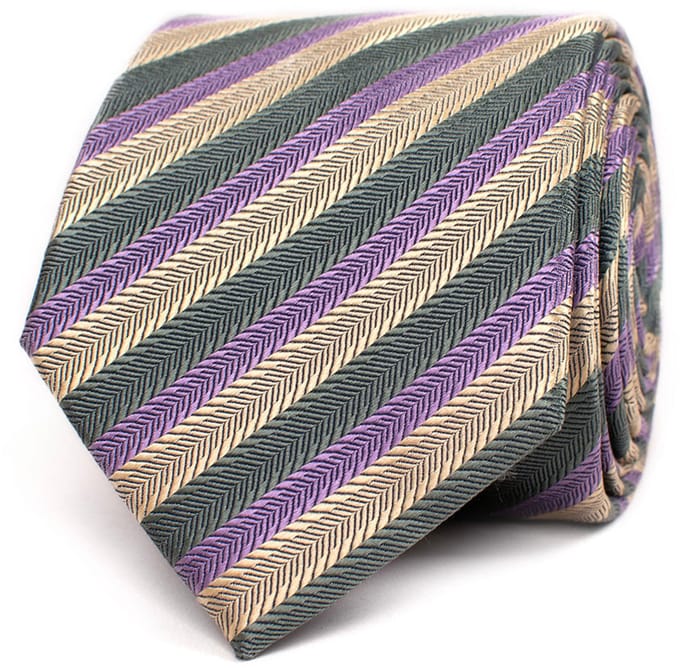 TRESANTI | FLORIANO | Zijden stropdas schuin gekleurde visgraat | Multi pastel