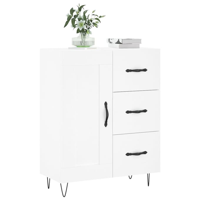vidaXL - Dressoir - 69,5x34x90 - cm - bewerkt - hout - wit