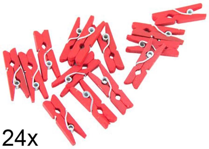 Mini Knijpers Hout Rood (24st)