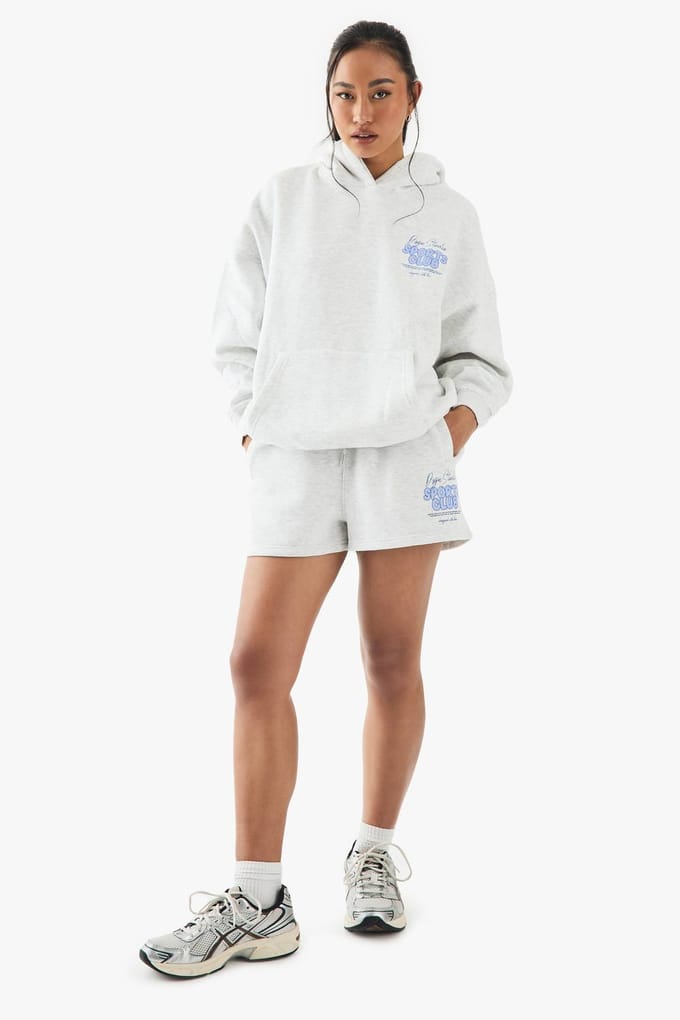 Dames Dsgn Studio Sports Club Bubble Print Sweat Short | Asgrijs | Maat: Small