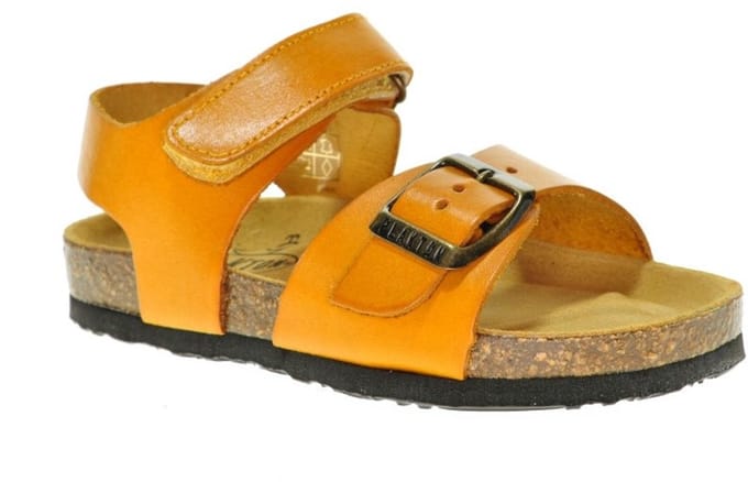 Plakton Lederen Sandaal Mosterdkleur Met Velcro maat 24