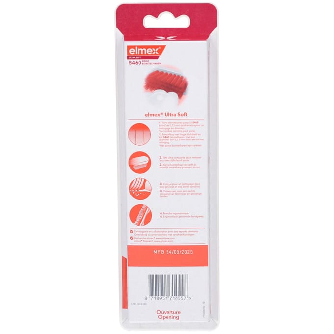 Elmex Ultra Soft 2 Tandenborstels (Kleur : Violet / Oranje)