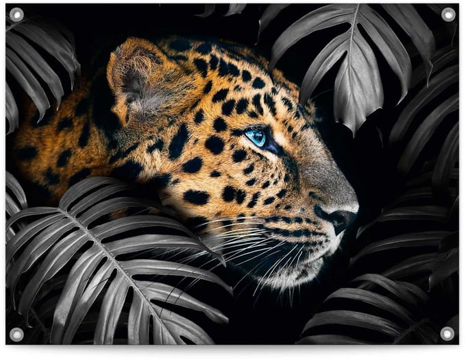 Tuinposter Jungle luipaard - 60 x 80 - Canvas - REINDERS