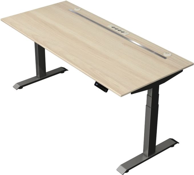 Kerkmann - Zit sta bureau Move Boost 4 - 180x80cm - essenhout-antraciet