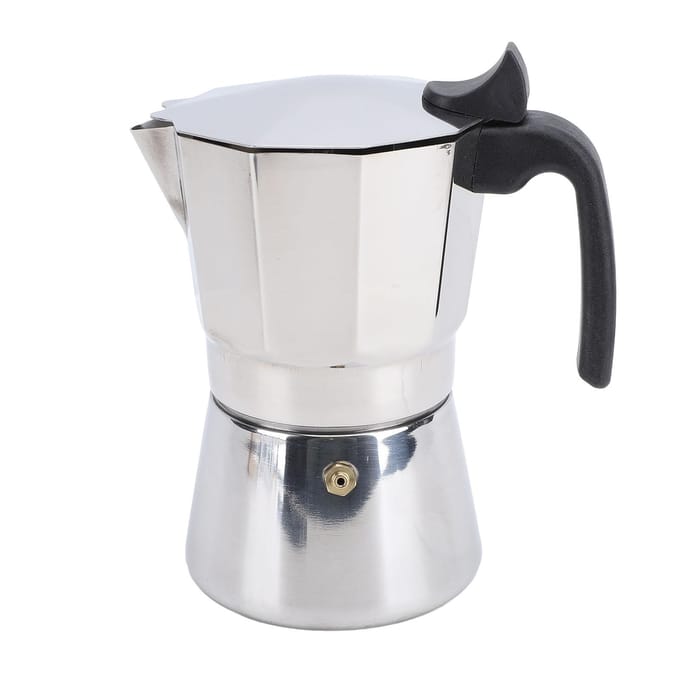 Cafetière de table Acier Inoxydable Octogonale Répartition Uniforme de la Chaleur Cafetière de Table Pot Argenté Type 2