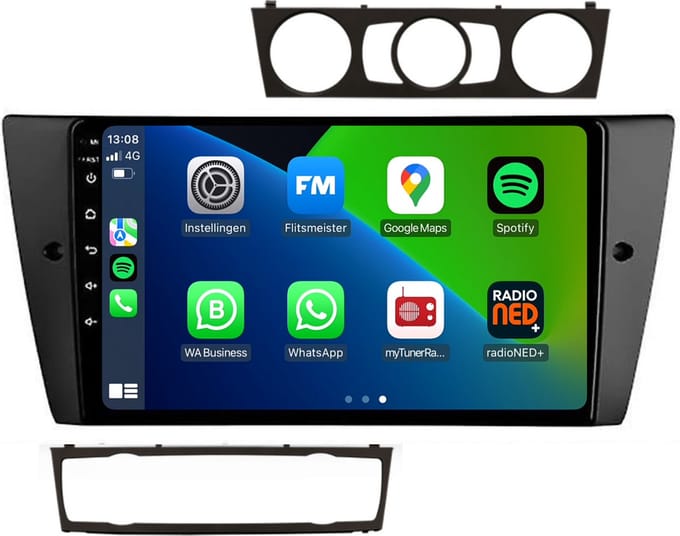 Carplay voor BMW 3 serie E90 E91 E92 E93 | 2005 t/m 2013 | Android 13 | Draadloos Apple Carplay & Android auto | 2GB + 32GB | 8-Core processor | Davilon | 2025 model | 2005 2006 2007 2008 2009 2010 2011 2012 2013 | Bluetooth & Wifi
