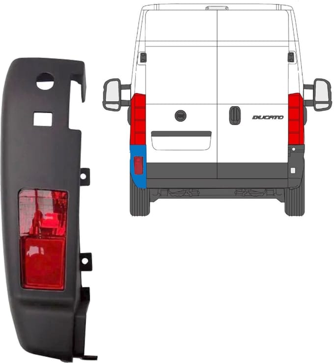 Achterbumper hoek met lamp voor Citroen Jumper 2006-2018 / Links / Set
