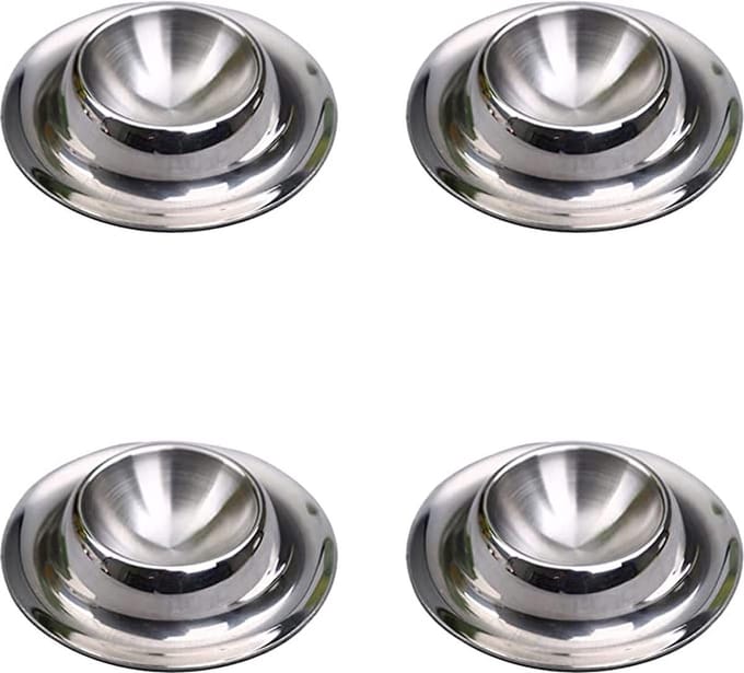 Eierdop - Eierdopjes - Eieren - Eierhouders - RVS - 4stuks - Eierdopje - Set van 4 - Cadeau - Servies - Tafeldekken
