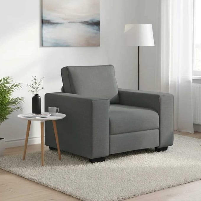 vidaXL - Fauteuil - 100x77x82 - cm - stof - donkergrijs