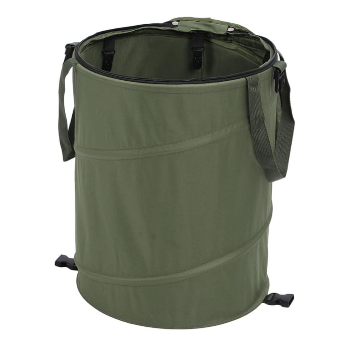 Camping Vuilnisbak met Ritsdeksel 24 Gallon Grote Capaciteit Opvouwbaar Draagbaar Tuinafval gray
