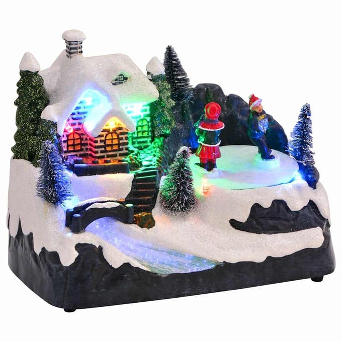 vidaXL - Mini - Kerstmis - Dorp - 16 - x - 11,5 - x - 13 - cm - Kunststof - Multikleur