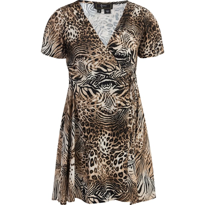 Faina Mini-jurk met dierenprint Dames beige