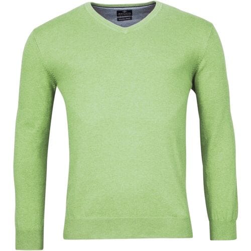Baileys Trui V-Neck Cotton Single Knit Midden Groen / male