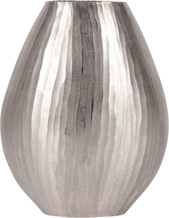 Rasteli Vaas Aluminium Ovaal Zilver L 36 B 19.5 cm H 47 cm‎‎