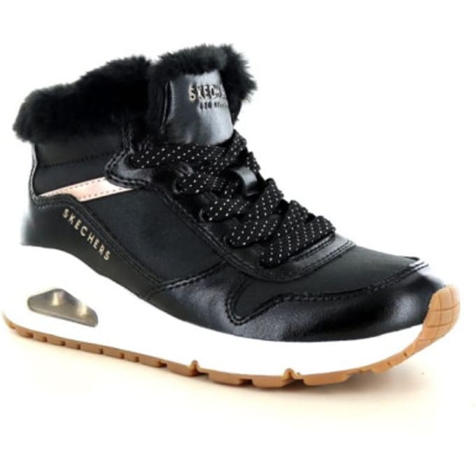 Skechers Uno - Cozy On Air Meisjes Sneakers - Black/Rose Gold