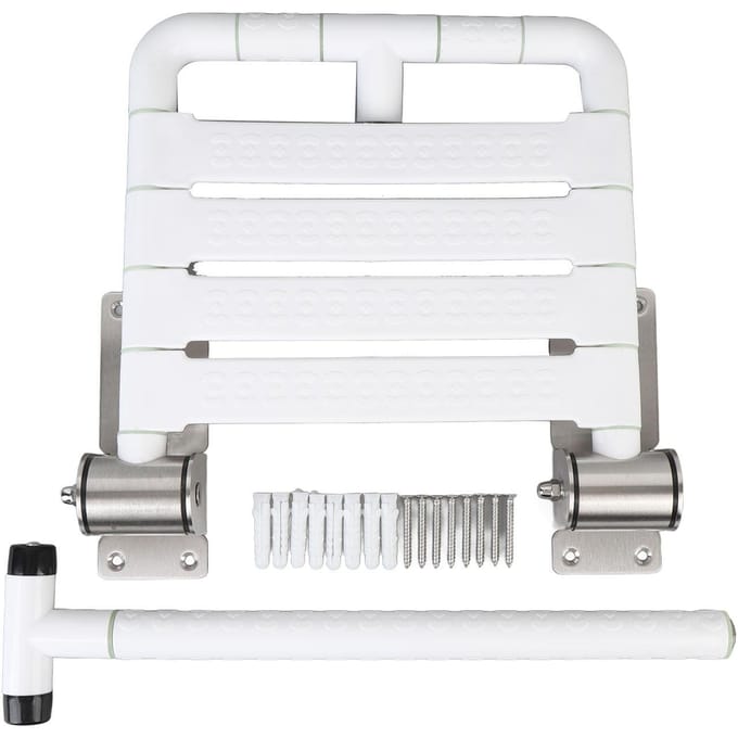 Opvouwbaar Douchezitje Waterdicht Multifunctioneel Wandgemonteerde Douchebank voor Badkamer white