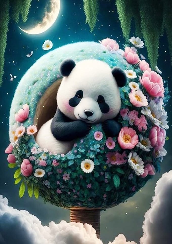 Diamond Painting - Ob_L_22 Serie - 30x40 - Dieren - Panda