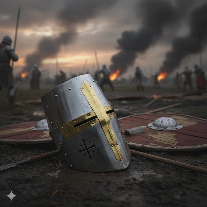 Ridder Helm - Crusader Helm - Kostuum - 18 Gauge Staal - 67.7 cm Omtrek - Zilver