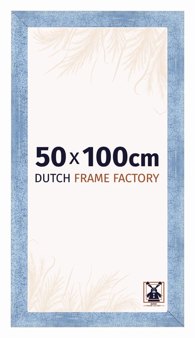 Fotolijst 50x100 cm - MDF - Helder Blauw Geveegd - Praag