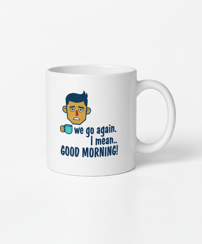 We Go Again" Koffiemok - Grappige ochtendmok voor Koffieliefhebbers