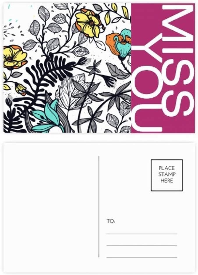 Ansichtkaarten Set - Kaarten Bloemen - Notities Maken - Dubbelzijdig Bedrukt - 20 stuks - Multicolor