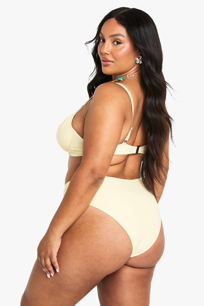 boohoo Dames Plus Buikcontrole Hooggetailleerde Slip | Citroen | Maat: 56