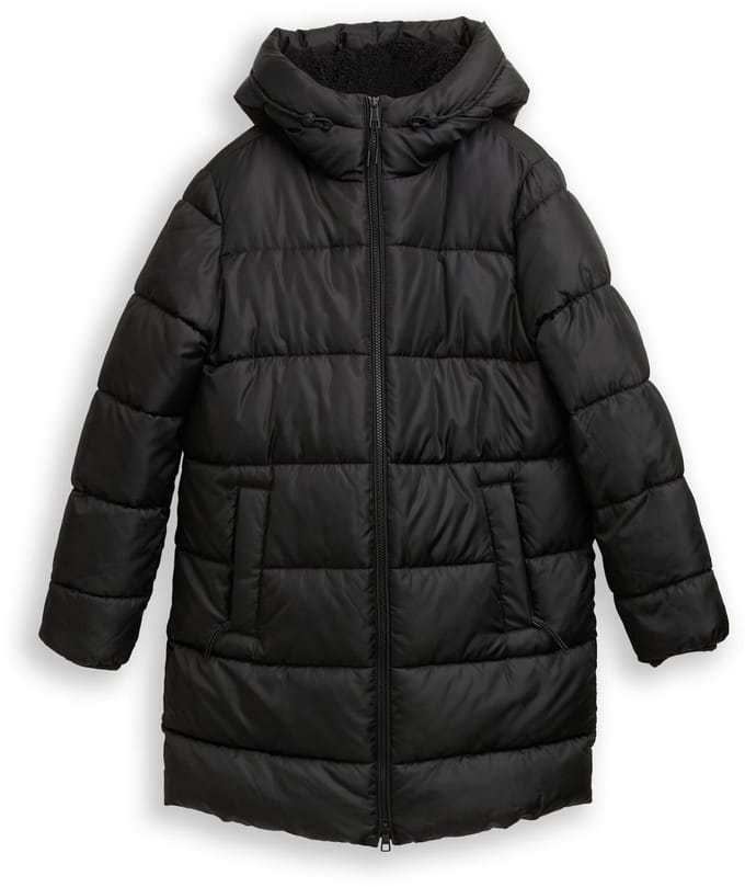 Tom Tailor Denim - Pufferjas met capuchon - Maat S - deep black