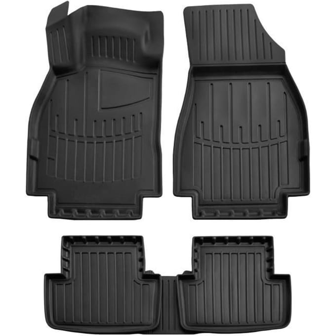 Tapis de sol 3D - SCOUTT - Renault Megane 2 - Caoutchouc Premium - Noir - Sur mesure noir