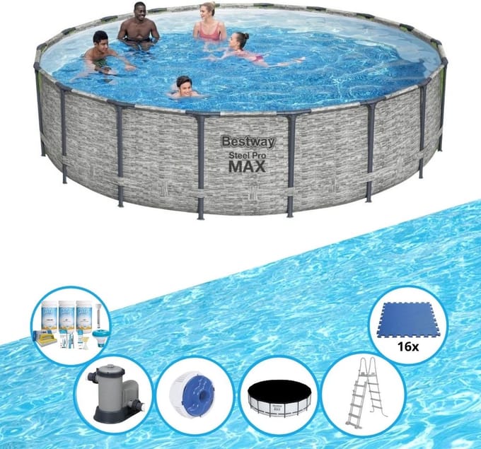 Bestway - Zwembad Steel Pro MAX - Inclusief accessoires - 549x122 cm