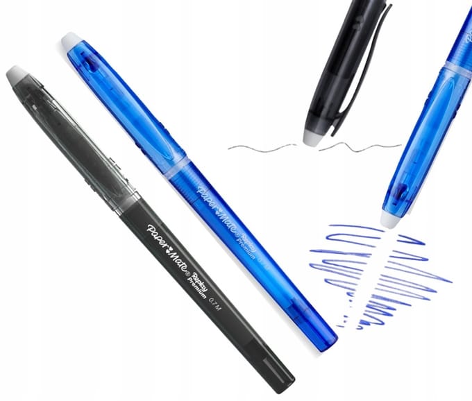 2x Uitwisbare Pen Blauw + Zwart, 0.7mm