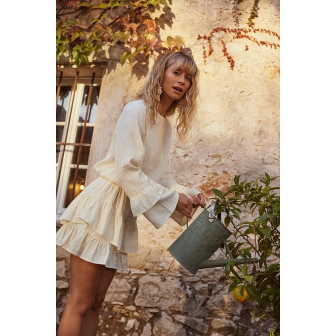 Lofty Manner T-shirt Top Pia Rf50 193 Creme Dames Maat - XS