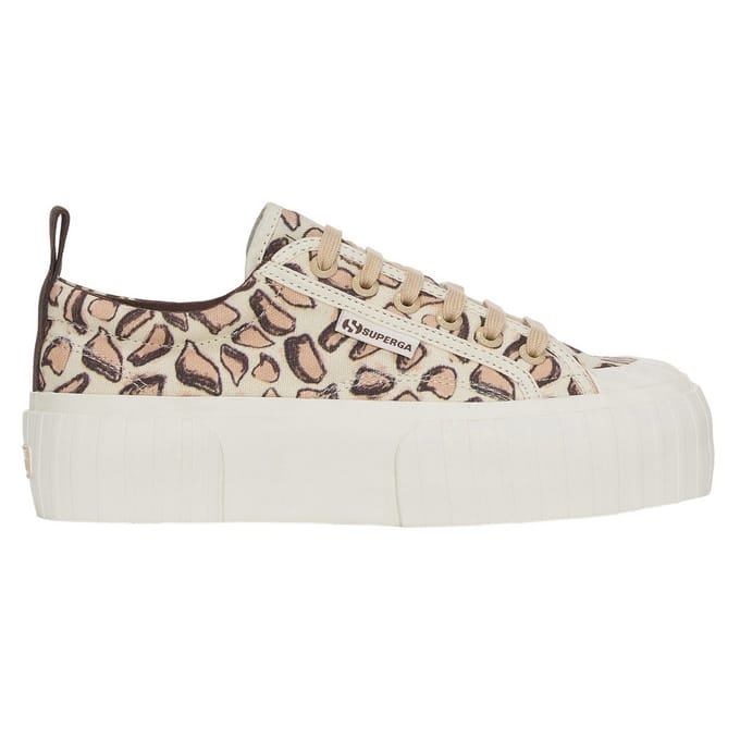 Superga Dames/Dames 2631 Giraffe Print Platform Trainers (Beige Natuurlijk)