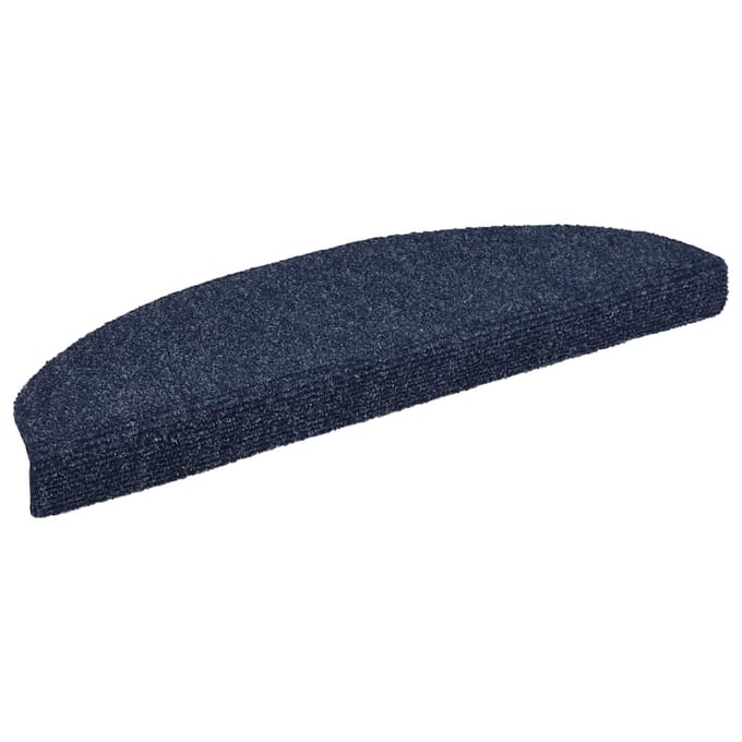 vidaXL Trapmatten Zelfklevend 10 stuks 65x21x4 cm Blauw Halfrond Groot