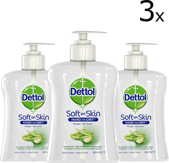 Dettol Handzeep - Verzachtend - Aloe Vera- 250ml x3