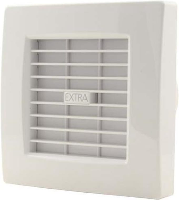 Badkamerventilator diameter 100 mm WIT met AUTOMATISCHE SLUITKLEP, TIMER en VOCHTSENSOR - luxe X100ZHT