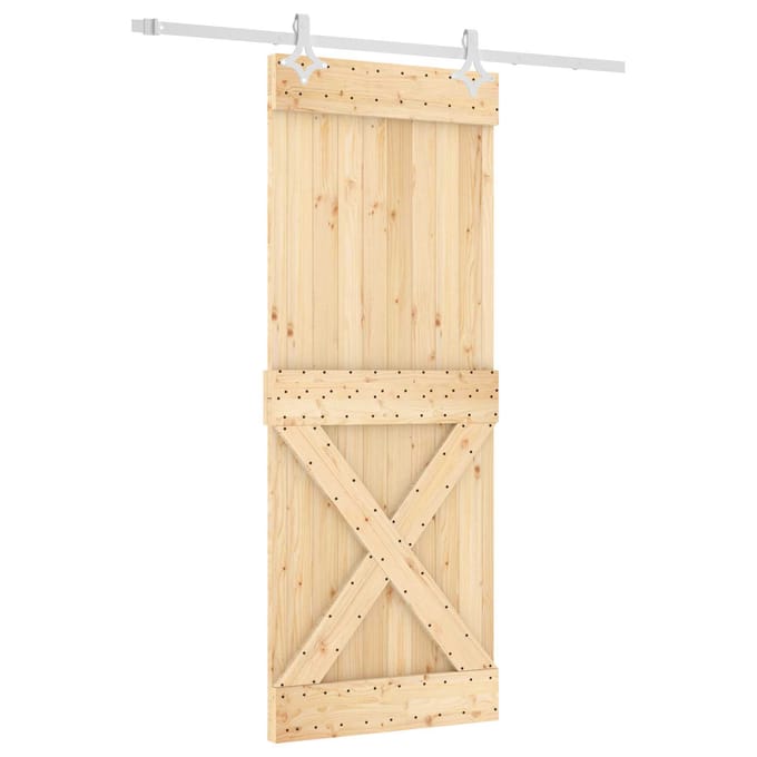 vidaXL - Schuifdeur - 80 - x - 210 - cm - Massief - Pine - Hout - (Onbehandeld)