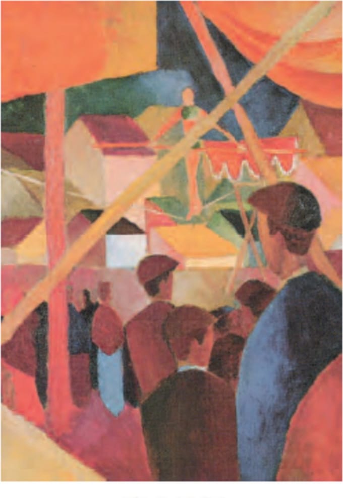 Mini kunstposter - August Macke - De koorddanser - 24x30 cm