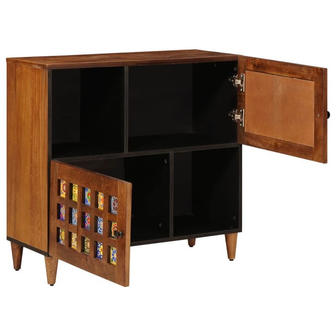 vidaXL - Dressoir - Walnotenhout - 80 - x - 33 - x - 75 - cm - Massief - Mango - Hout