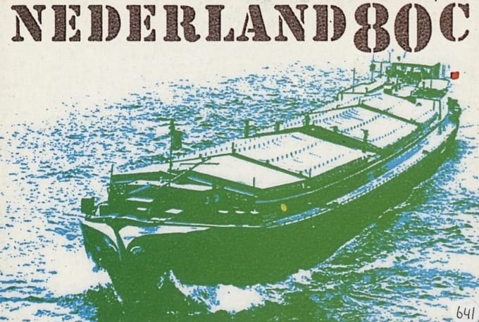 Briefkaart met afbeelding Binnenscheepvaart postzegel