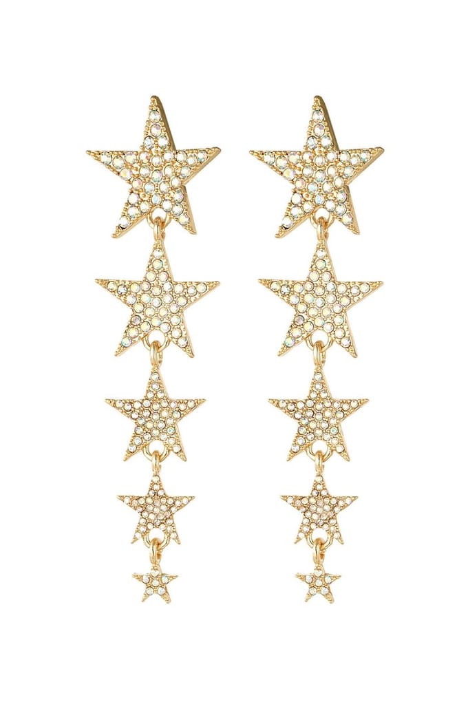 Shooting stars oorbellen Goudkleur