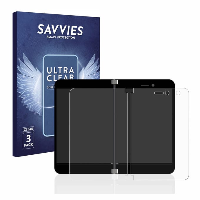 Savvies - Screenprotector voor Microsoft Surface Duo - Folie Beschermfolie transparant 6 Stuks