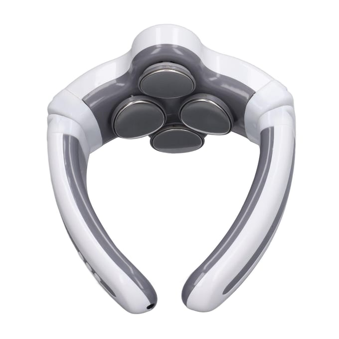 Masseur de Cou à Impulsions Électriques 4 Têtes Intelligent 3D Chargement USB Portable Chauffage Machine de Massage Profond gray