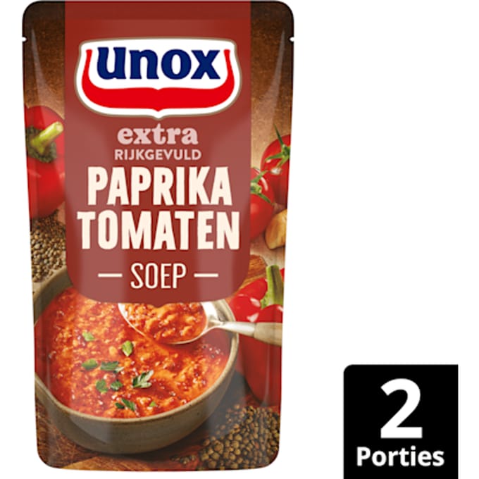 Soep in zak rijkgevuld paprika tomaat