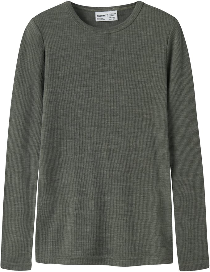 NAME IT - NKNWAX WOOL RIB LS TOP - Unisex - Lange mouwen shirts