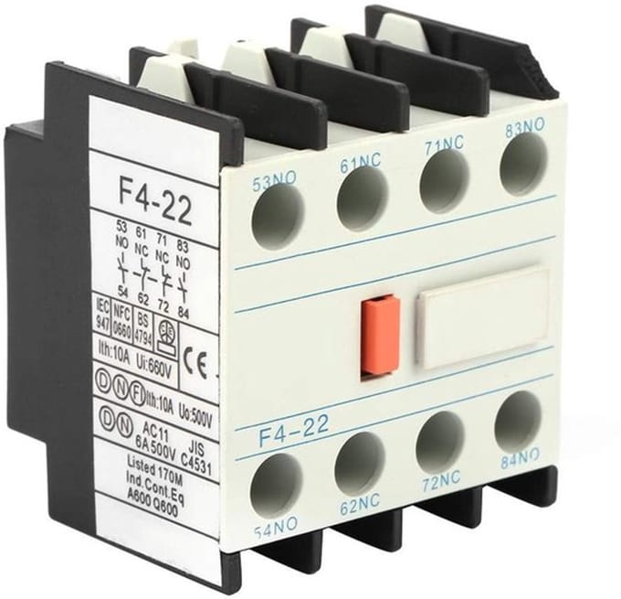 Allecto - Auxiliary Contact Block - Bescherming voor Ac - 10A, 2 No/2