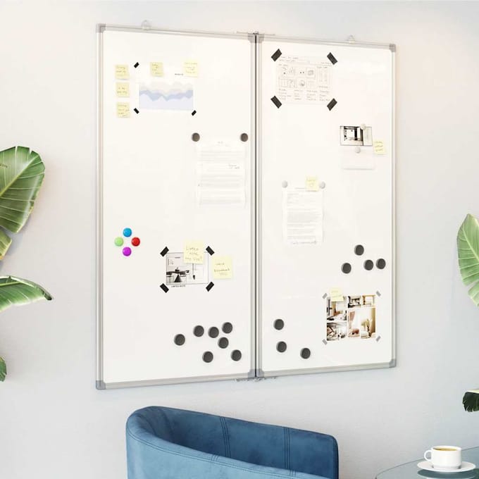 vidaXL - Whiteboard - magnetisch - inklapbaar - 100x100x1,7 - cm - aluminium