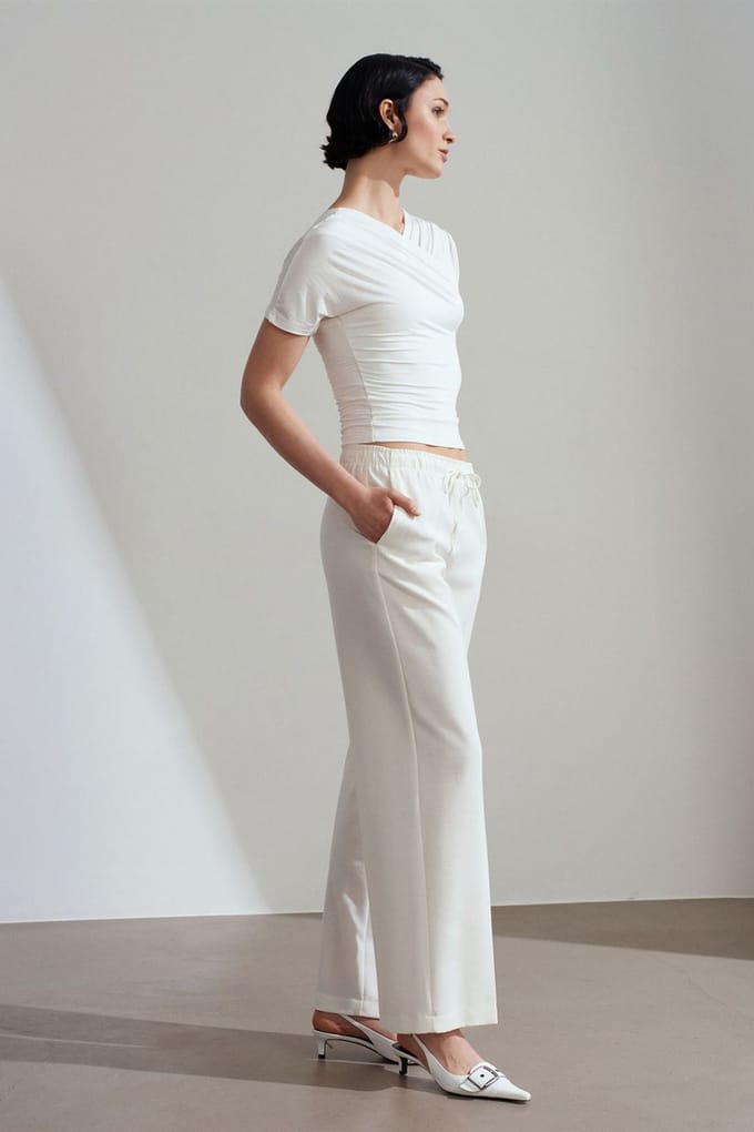 Brede Pijpen Pull-On Broek