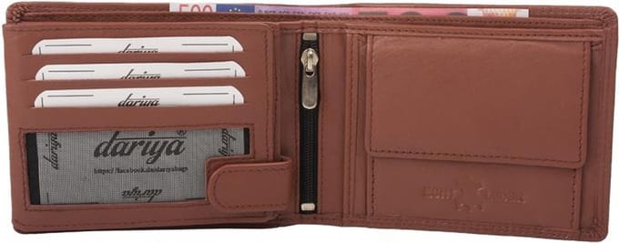 Dariya Portemonnee 120DBL Cognac Leer