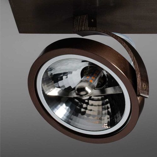 Saturno bronzo III by LUSENZ - 3-lichts plafondspot met kantelbare geborstelde bronzen basis en armatuur